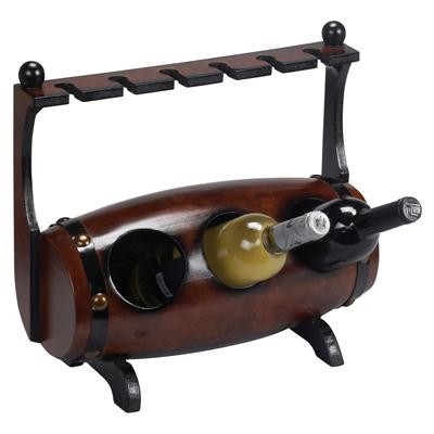 מעמד ל-3 בקבוקי יין ו-6 כוסות מעמד ל-3 בקבוקי יין ו-6 כוסות